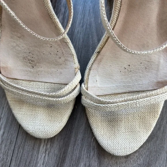 Revolve X Raye Limone Heel Natural Raffia Woven Block Heel Size 6.5 - Picture 6 of 10